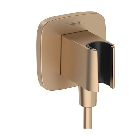 Hansgrohe FixFit Q Wall Outlet with Handshower Holder in Brushed Bronze 26887141