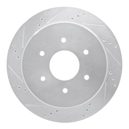 Dynamic Friction Co DFC Brake Rotor - Drilled and Slotted - Silver 631-67110L