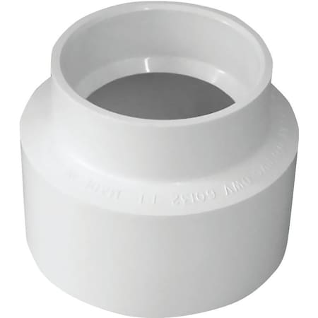 Canplas Adapter Coupling, 6 x 4 in, Hub, PVC, White 414227BC