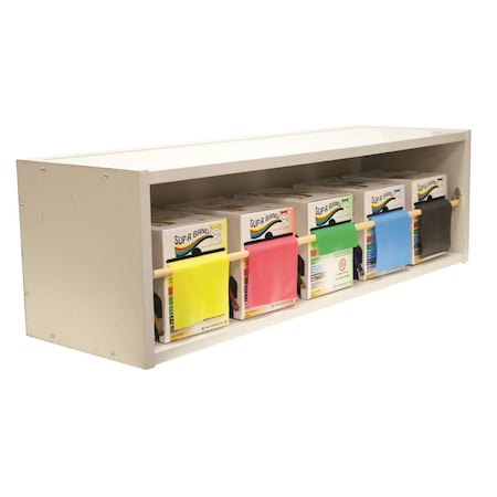 Cando International Cando  Dispens Wood Exercise Band Rack with 5 x 50 Yard Sup-R Latex Free Set - 5 Roll 1617934