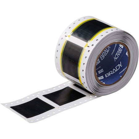 Brady PermaSleeve High Temperature Heat Shrink Labels, 1-1/2'' Dia, for 3'' Core Printers - 2'', Black 2HT-1500-2-BK-S