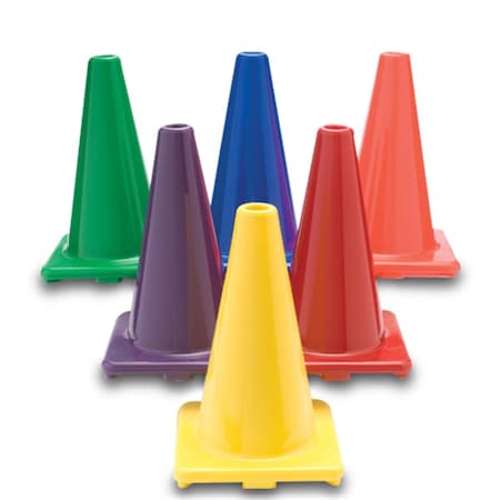 Powerhouse Color My Class 12 Inch Game Cones Set of 6 - Blue Green Orange Purple Red and Yellow PO2763511