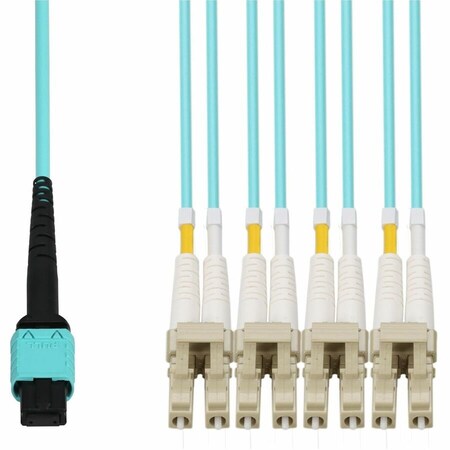 Add-On 3M MPO/UPC TO 4XLC DUPLEX (8XLC)/UPC AQUA OM4 LSZH 8-STRAND MMF FIBER FANOUT CAB CB-M12-4LC-MMF3M-AO