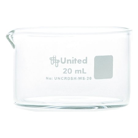 United Scientific Supplies Inc Crystallizing Dish, Colorless, 25 mm H, PK6 UNCRDSH-WS-20