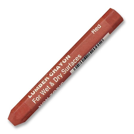 Dixon Ticonderoga Lumber Crayon, Red, 12 in Dia, 412 in L 52000