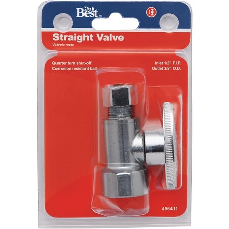 Do It Best 1/2'' FIP x 3/8'' OD Quarter Turn Straight Valve DIB53PCLF