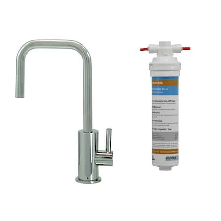 Mountain Plumbing Point-of-Use Faucet with Mountain Pure Filter (90 Deg Spout) in Satin Chrome MT1833FIL-NL/SC