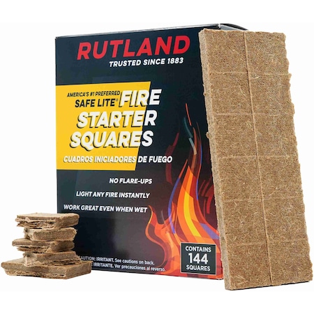 Rutland Safe Lite Fire Starter Squares Box of 24 Squares 50C