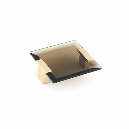 Schaub 2-1/2in Center to Center Positano Smoke Cabinet Pull Signature Satin Brass Finish 315-SSB-SM