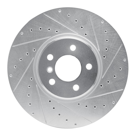 Dynamic Friction Co DFC Brake Rotor - Drilled and Slotted - Silver 631-31145R