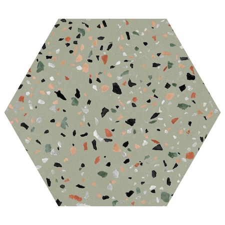 Andova Tiles Kallisto 8-in. x 9-in. Hexagon Terrazzo Matte Porcelain Wall & Floor Tile, 25PK ANDKALL1238