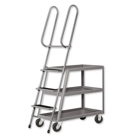 Pucel Ladder Stock Cart, 20 in W x 78 in H x 49 in D, Black LT-20-78P