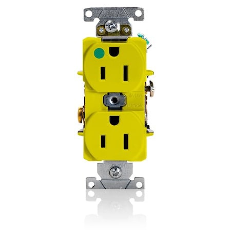 Leviton Dup Rec HG 15A 125V Self-Gr Ylw 8200-HY