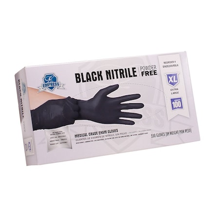 Empress Exam Grade Nitrile Glove Black Powder Free X-Large, 1000PK ENEX2004BLK