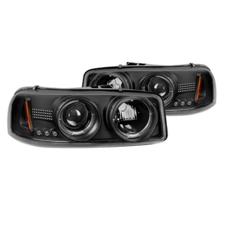 Spyder Black Halo Projector LED Headlights 5009357