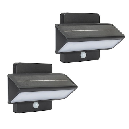 Gama Sonic Architectural Solar Wall Accent Light w/Motion Sensor, Black, 2PK 4iP2S50010