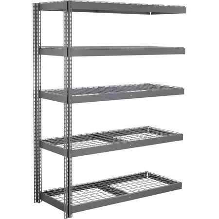 Global Industrial 5 Shelf, Heavy Duty Boltless Shelving Add On, 72"W x 30"D x 84"H, Wire Deck B3164735
