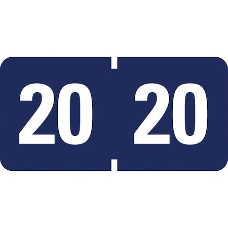 Smead YEARLY END TAB FILE FOLDER LABELS, 20, 0.75 X 1.5, DARK BLUE, 500/ROLL 68320