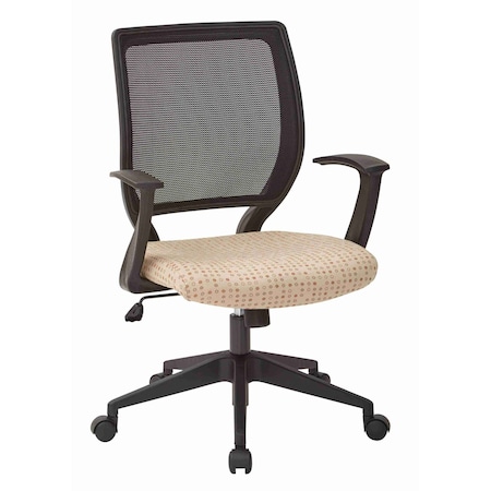 Office Star Products EM Series Screen Back Task Chair with "T" Arms, Fine Tune Luna EM51022N-K100