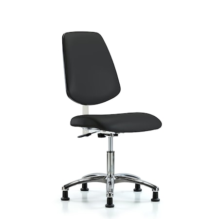 Blue Ridge Ergonomics Clean Room Chair Vin Desk Chair, Med, Bk, Gld, Blk, CL100, No Arms, 18" to 23" Height, Vinyl, Black BR-NCR-VDHCH-MB-CR-T1-A0-RG-8540