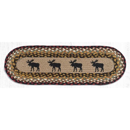 Palacedesigns 27 x 8.25 in. ST-OP-19 Black Moose Oval Stair Tread Mat PA2846062