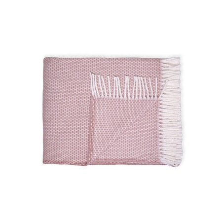 Homeroots Soft Dusty Rose Links Pattern Throw Blanket 475696