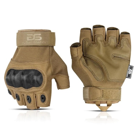 Glove Station Fingerless Knuckle Protection, Durable, Breathable, Tan XL GS-TACHK200-TN-XL