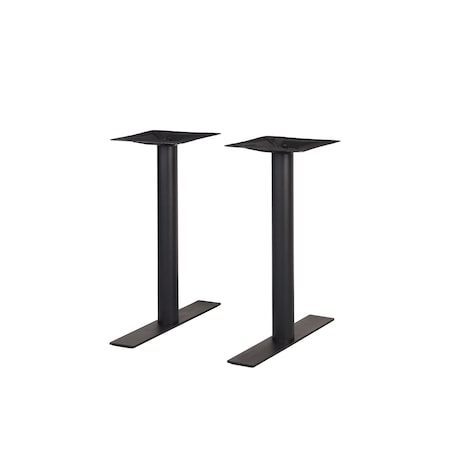 Bfm Seating Uptown, 24in End Base 2pc Dining Height, 3in Round Columns, 11 7/8in Bolt-On Top Plates- Sand Black LP-0024R