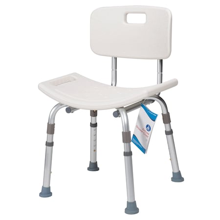Dynarex Deluxe Shower Chair w/Back, White 10320