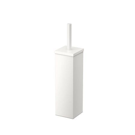 Gatco Elegant Square Stainless Steel Toilet Brush Holder, Matte White 1488W