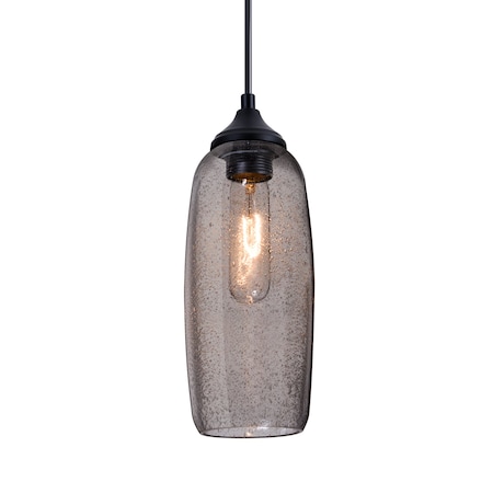 Besa Lighting Besa Pinot 9 Outdoor Pendant, Smoke Bubble, Black Finish, 1x 60W MAX E26 Base OP-PINOT9SM-BK