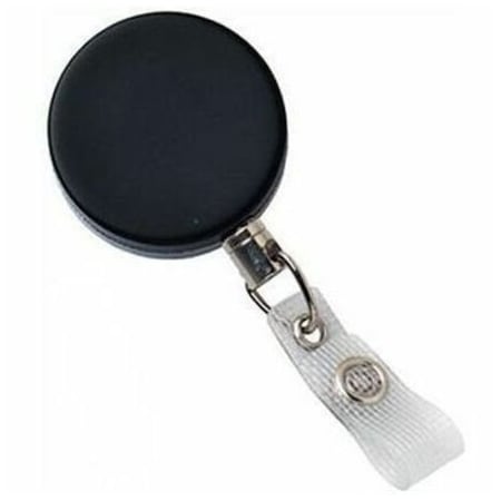 Brady BADGE REEL, BLACK /CHROME, 1-1/2in 38MM, HEAVY-DUTY BADGE REEL, METAL WIRE, REINFORCED VINYL 2120-3305