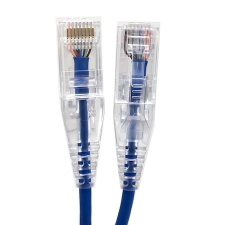 Hi-Tec 50 ft. Ultra Slim 28AWG Cat6 UTP RJ45 Patch Cables, Blue, 5PK HI2611673