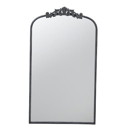 Homeroots 42" Black Arch Iron Framed Accent Mirror 485053