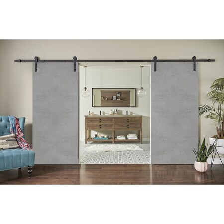 Sartodoors Double Pocket Interior Door, 56" x 80", Black PLANUM0010DB-BTN-36