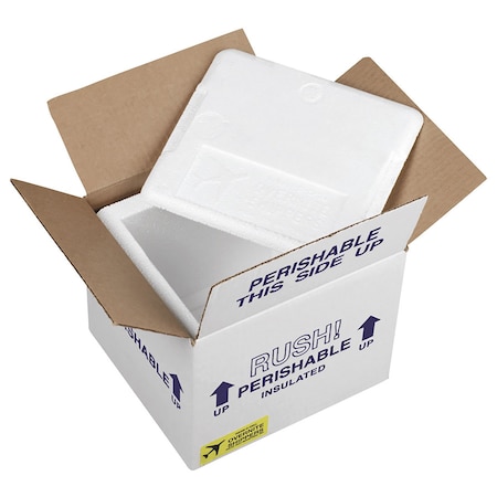 Thermo Chill 12 in x 9 3/4 in x Insulated Shipping Box, White, White Corrugated INS121011
