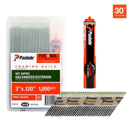 Paslode Collated Framing Nail, 3 in L, Not Applicable, Hot Dipped Galvanized, Offset Round Head, 30 Degrees 650527
