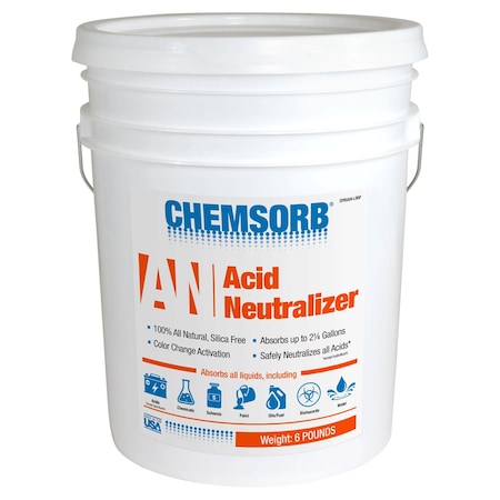 Chemsorb Granular Sorbent, Perlite, 2 1/2 gal Volume Absorbed per Pkg., 6 lb lb, Pail, Not Applicable SP60AN-LB6P