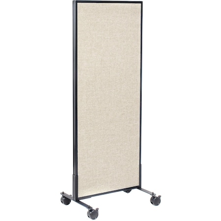 Global Industrial Interion Mobile Office Partition Panel, 24-1/4"W x 63"H, Tan 694953MTN