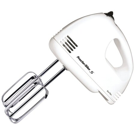 Hamilton Beach EasyMix Series 62515R Hand Mixer, 125 W, 5Speed, White 62515PS