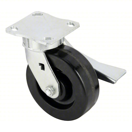 Zoro Select Plate Caster, 1200 lb. Ld Rating, Roller P25S-PH060R-14-CB-DL