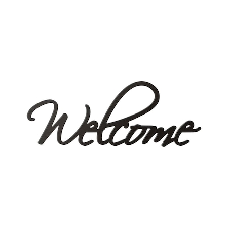 Homeroots 10" X 27" Black Welcome Wall Decor 488037