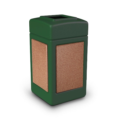 Commercial Zone Products 42-gallon StoneTec Square Open-Top, Forest Green w/ Sedona 720329K