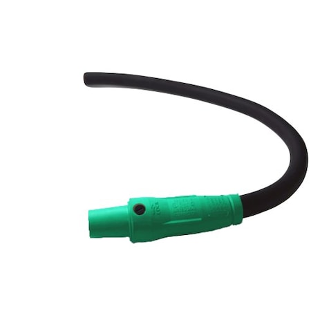 Power Assemblies Type W Pigtail 400A 4/0 AWG Series 16 Female Camlock to Blunt 3 ft, Green 40TW16003FBG