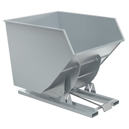 Vestil Steel Heavy Duty Self Dumping Hopper 3-1/2 Cubic Yard 6000 Lb. Capacity Silver Lining D-350-HD-SL