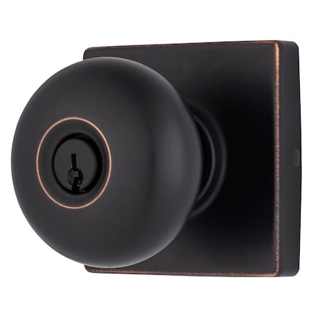 Brinks Mendocino Series Keyed Entry Contemporary Ball Knob Square Rose Tuscan Bronze Finish E2416-150
