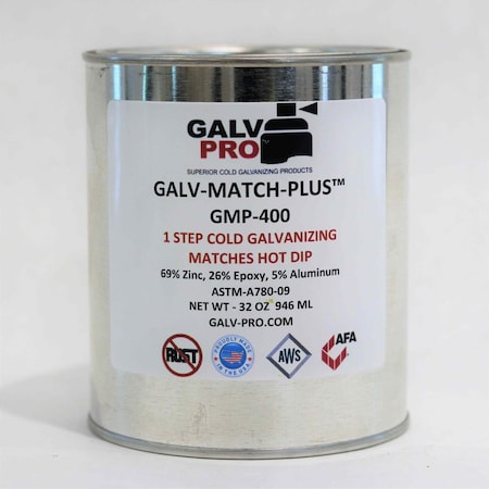 Galv-Pro Galv Match Plus, 1 Quart, 69% ZINC, ASTM-A780, 2PK 804417