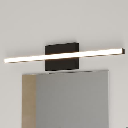 Vaxcel Ashburn 24 in. Integrated LED Matte Black Bath Bar Vanity Light White Shade W0465