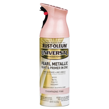 Rust-Oleum Spray Paint, Pearl Champagne Pink, Metallic, Solvent, 11 oz 301537