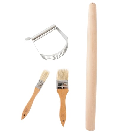 Martha Stewart 4 Piece Wood and Stainless Steel Baking Gadget Set 83028.04